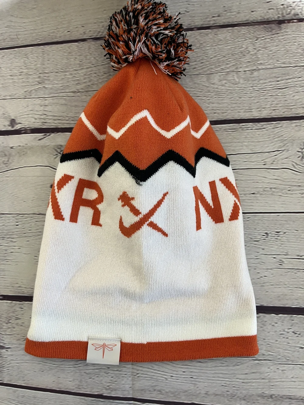 Nike NXR Orange, White & Black Pom Knit Beanie